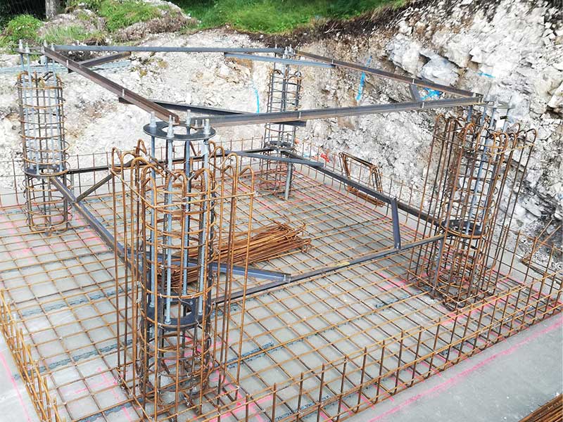 MD Bau Gmbh bei Errichtung des Fundamentes eines Mobilfunkmasten in Österreich